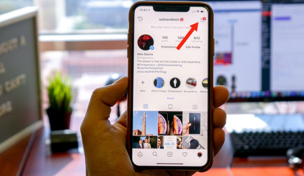 Instagram notifications menu